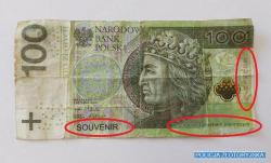 Złotoryja - Chciał rozmienić 100 złotych, które nie były banknotem tylko souvenirem